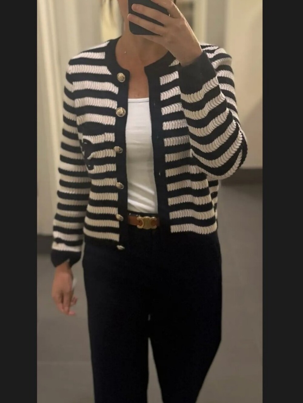 SANDRO Striped Knit Cardigan - Picture 6 of 8